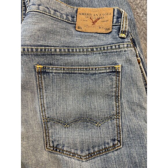 American Eagle Mens Bootcut Distressed Jeans Blue Denim Medium Wash - 33/30 - Picture 6 of 6